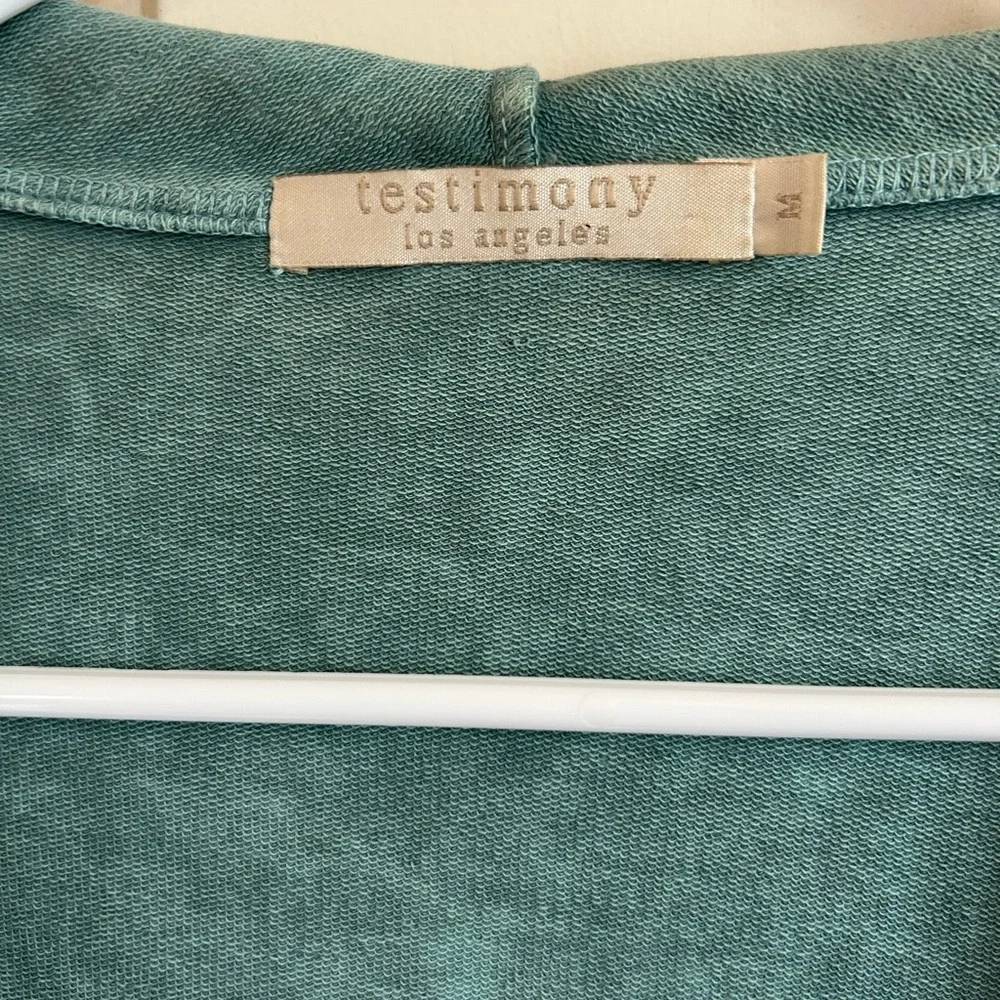 TESTIMONY Los Angeles Women's French Terry Victorian Asphalt Open Front Jacket - Picture 3 of 4